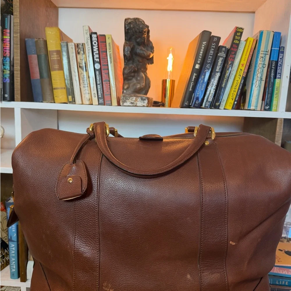 Brioni Duffel Brown Leather Men's Bag